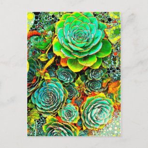 Carte postale Succulente Garden Pop Art
