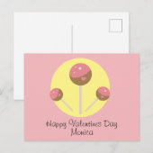 Carte Postale Sucette gâteau de la Saint-Valentin (Devant / Derrière)