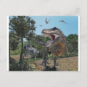 Carte Postale Suchomimus et Tyrannosaurus se rencontrent
