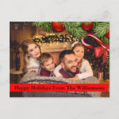 Carte Postale Sucre de canne de Noël Frontière Joyeux Fêtes (Devant)