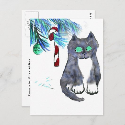 Carte Postale Sucre de canne de tentation pour Kitty (Devant / Derrière)