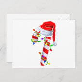 Carte Postale Sucre de canne Éclairage de Noël Famille Correspon (Devant / Derrière)