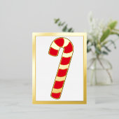 Carte postale Sucre de canne fêtes de Noël rayé (Debout devant)