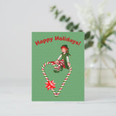 Carte postale sucre de canne Heart Elf Christmas H (Debout devant)
