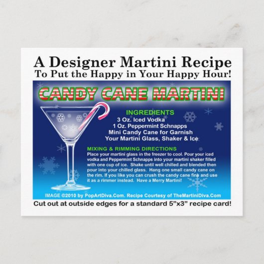 Carte postale sucre de canne Martini de Noël Recet (Devant)