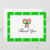 Carte Postale Sucre de canne Merci vert Noël (Devant / Derrière)