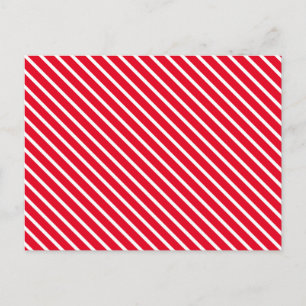 Carte Postale Sucre de canne rouge moderne rayures diagonales