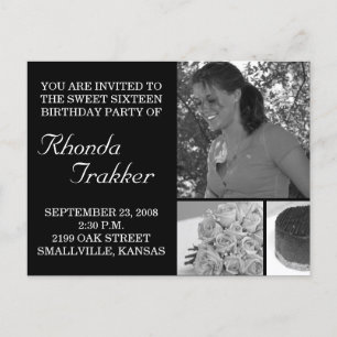 Carte Postale Sucre personnalisable 16 Seteen Card Invitation