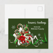 Carte Postale Sucres de canne de Noël et saison Poinsettia (Devant / Derrière)