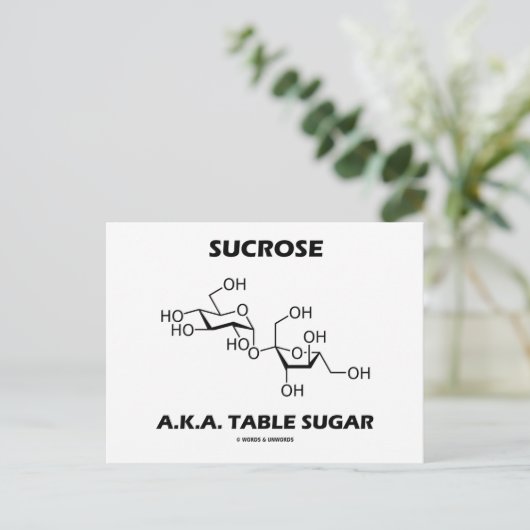 Carte Postale Sucrose A.K.A. Sucre de table (molécule chimique) (Debout devant)