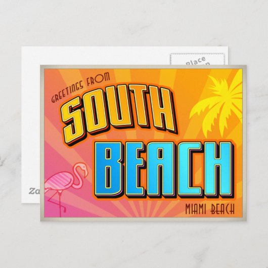 CARTE POSTALE SUD BEACH (Devant / Derrière)