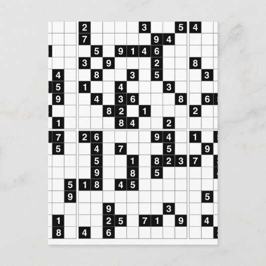 Carte Postale sudoku noir blanc (Devant)