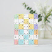 Carte Postale sudoku pastel (Debout devant)