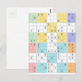 Carte Postale sudoku pastel (Devant / Derrière)