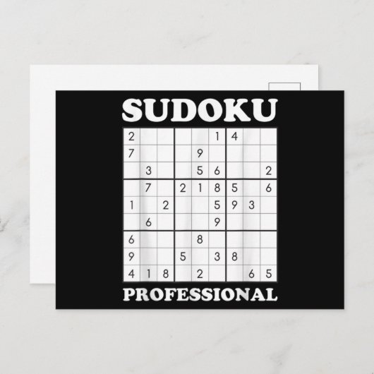Carte Postale Sudoku Puzzle Jeu d'amour graphique (Devant / Derrière)