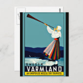 Carte Postale Suède, affiche de voyage vintage (Devant / Derrière)