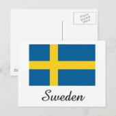 Carte Postale Suède - Conception du drapeau (Devant / Derrière)
