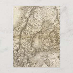 Carte Postale Suède, Danemark, Norvège