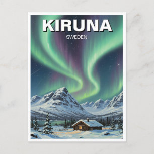 Carte Postale Suède Kiruna Aurora Lumières du Nord