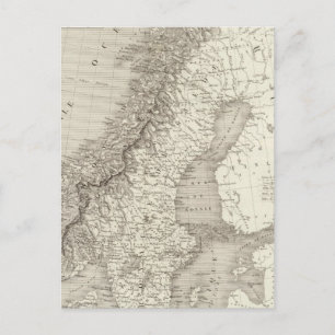 Carte Postale Suède, Norvège et Danemark