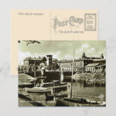 Carte Postale Suède vintage, port de Malmo (Devant / Derrière)
