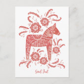 Carte postale suédoise Dala Horse God Jul Holiday (Devant)