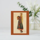 Carte Postale Suédoise Jouer Accordion (Debout devant)