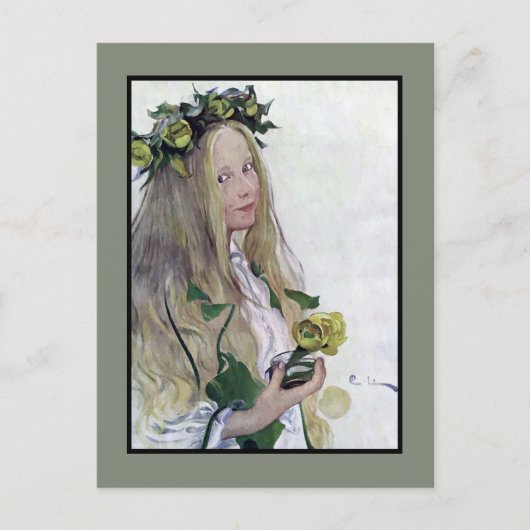 Carte Postale Suédoise Lucia Girl (Devant)