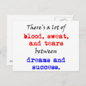 Carte Postale Sueur de sang et larmes (Devant / Derrière)