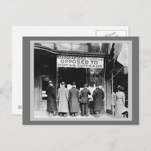 Carte Postale Suffrage féminin - Siège - Opposé (Devant / Derrière)
