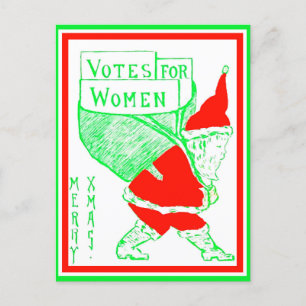 Carte Postale Suffrage vintage pour les femmes Noël Père Noël (c