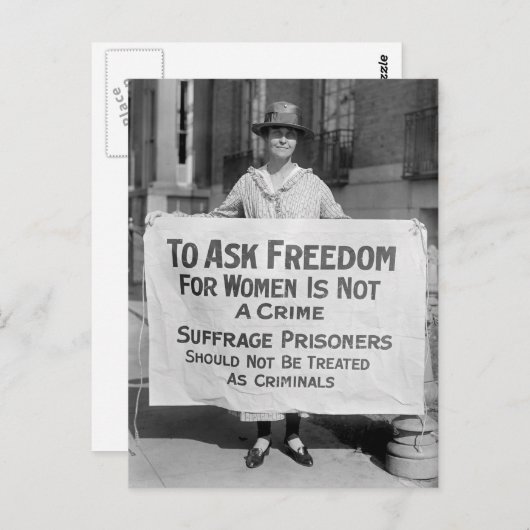 Carte Postale Suffragette pour Alice Paul, 1917 (Devant / Derrière)