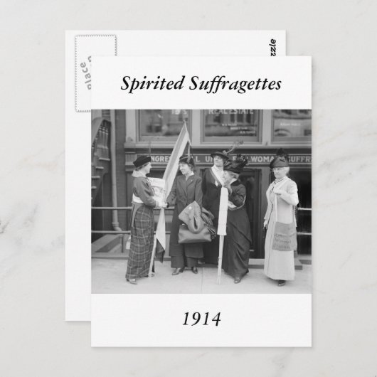 Carte Postale Suffragettes, 1914 (Devant / Derrière)