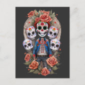 Carte Postale Sugar Skull Art - Homme debout en Arch (Devant)