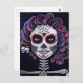 Carte Postale Sugar Skull Candy 2 (Devant / Derrière)