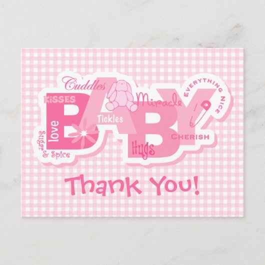 Carte Postale Sugar & Spice Bunny Merci (Devant)
