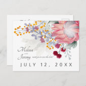 Carte Postale Sugarbush Protea Tropical Enregistrer La Date (Devant / Derrière)