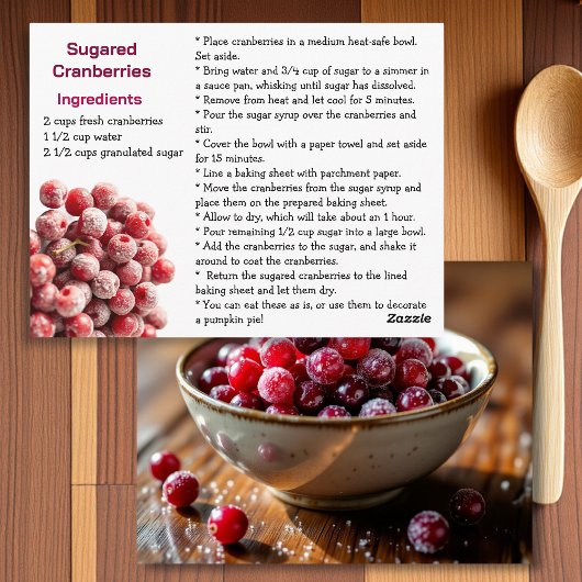 Carte Postale Sugared Cranberries Recipe Card