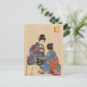 Carte Postale Sugoroku jeu par Toyohara Chikanobu (Debout devant)