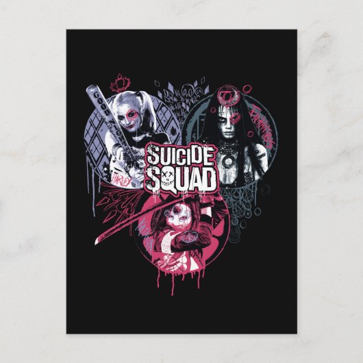 Carte Postale Suicide Squad | Girls Graffiti Badges (Devant)