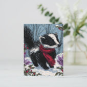 Carte Postale Suie Scunk en hiver (Debout devant)