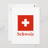 Carte Postale Suisse Drapeau avec nom en allemand (Devant / Derrière)
