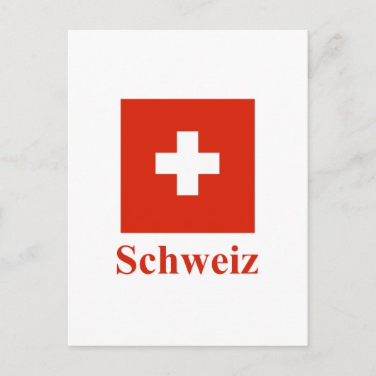 Carte Postale Suisse Drapeau avec nom en allemand (Devant)