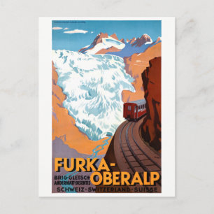 Carte Postale Suisse Furka Oberalp Poster vintage restauré