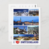 Carte Postale Suisse - I Love - (Devant / Derrière)