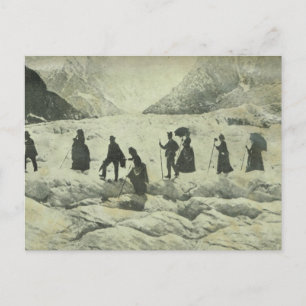Carte Postale Suisse, Touristes sur le glacier de la Jungfrau,