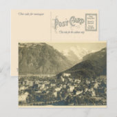 Carte Postale Suisse vintage, Interlaken et Jungfrau (Devant / Derrière)