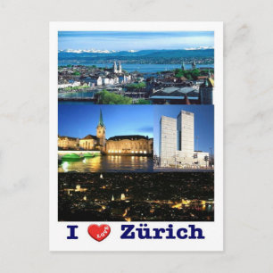 Carte Postale Suisse - Zurich - I Love -