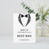Carte Postale Suit Be My Best Man Proposition Card (Debout devant)