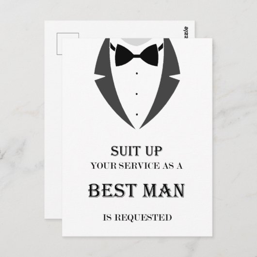 Carte Postale Suit Be My Best Man Proposition Card (Devant / Derrière)